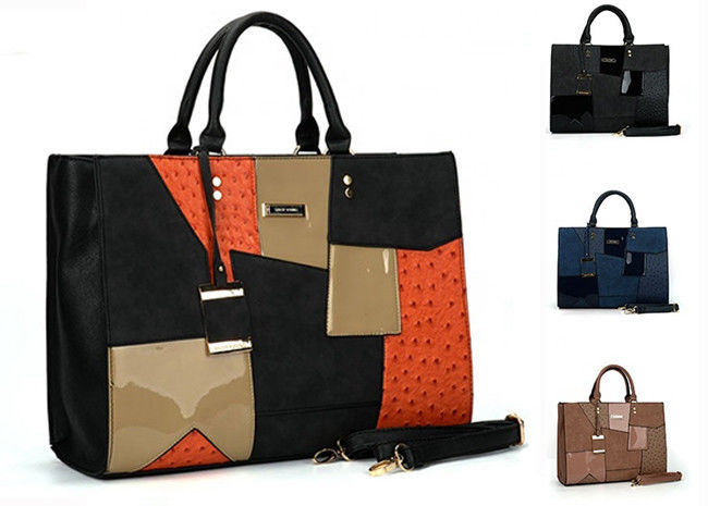Waterproof Practical Purse Set For Ladies , Abrasion Resistant PU Leather Tote