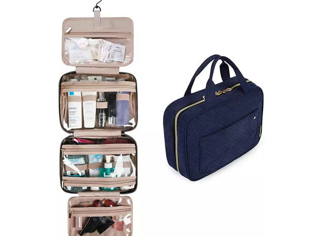 Makeup Tearproof Roll Up Hanging Toiletry Bag Antiwear For Bathroom